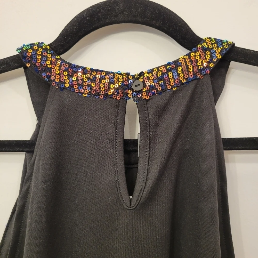 WULFUL Multicolored Sequin Sleeveless Keyhole Top Size Small